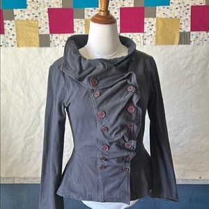 Luna Luz Gray Button-Up Top